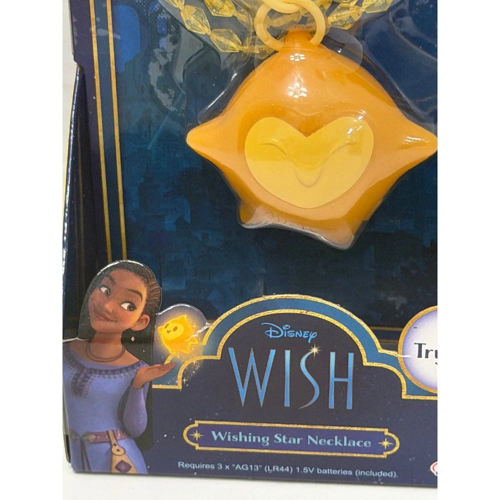 Disney Wish Wishing Star Necklace Jakks Pacific Light Up Star Glow Toy Asha New‎